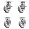 Service Caster 8 Inch V Groove Semi Steel Caster Set with Roller Bearing 2 Brakes and 2 Rigid SCC-35S820-VGR-SLB-2-R-2 - alternate 4